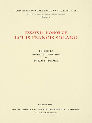 cover image of Essays in Honor of Louis Francis Solano